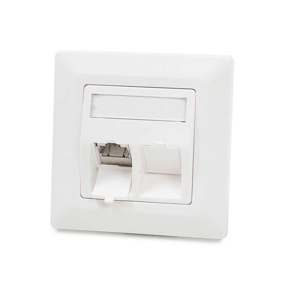 Antibakteriálna zásuvka Modulo50, Category 6A, 2xRJ45/s, podpovrchová, osadená