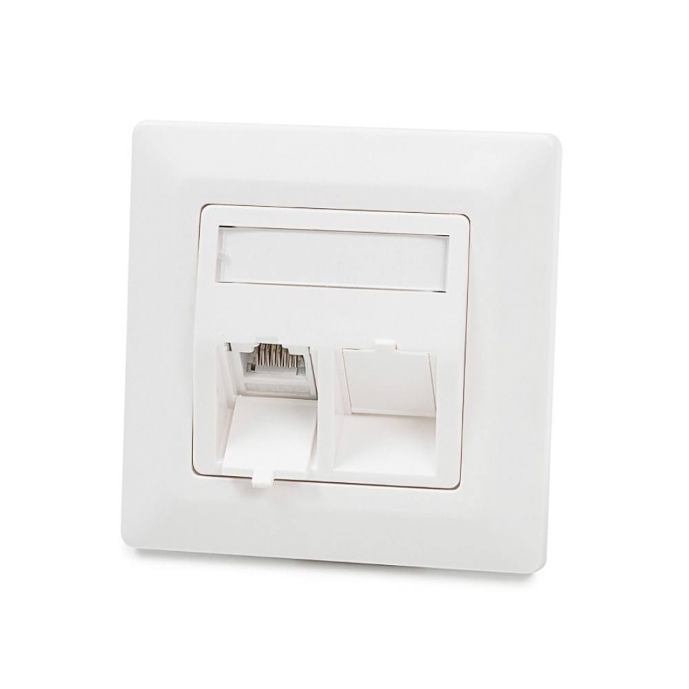 Antibakteriálna zásuvka Modulo50, Category 6, 2xRJ45/u, podpovrchová, osadená