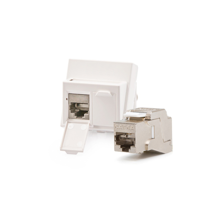 Antibakteriálna zásuvka Modulo45, Category 6A, 2xRJ45/s, podlahová / do žľabu, osadená s KEJ-C6A-S-10G&nbsp;