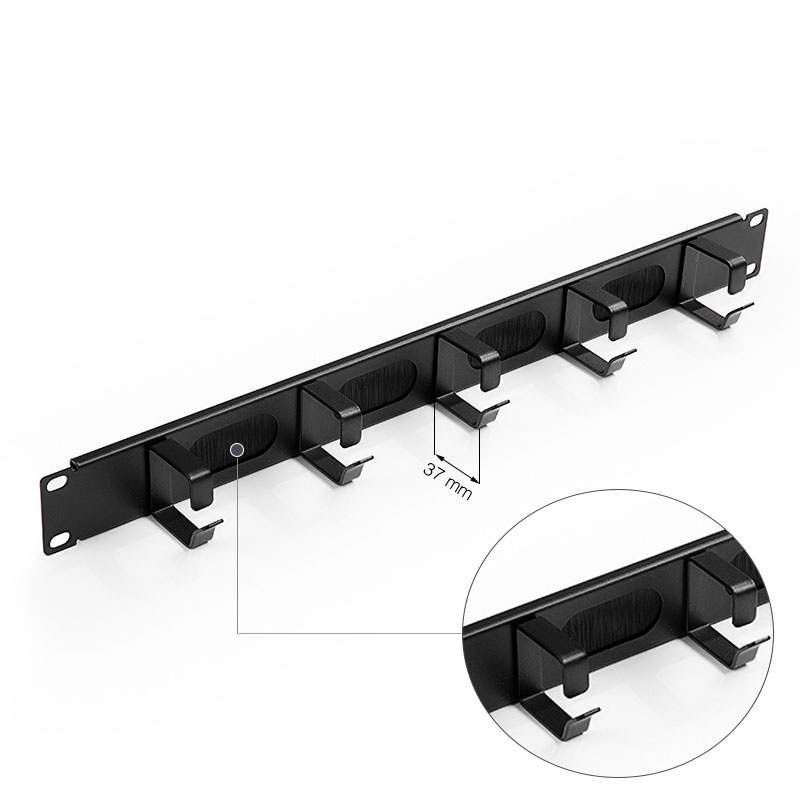 Držiak patch k&aacute;blov 19" s hĺbkou oka 37 mm, kovov&yacute;, so &scaron;tetinami