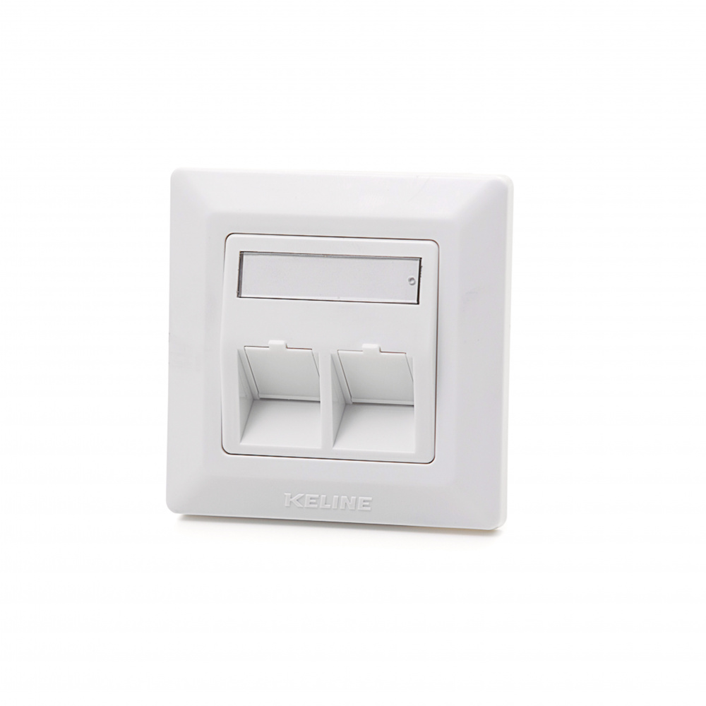 Zásuvka Modulo50, Category 6A, 2xRJ45/s, podpovrchová, osadená