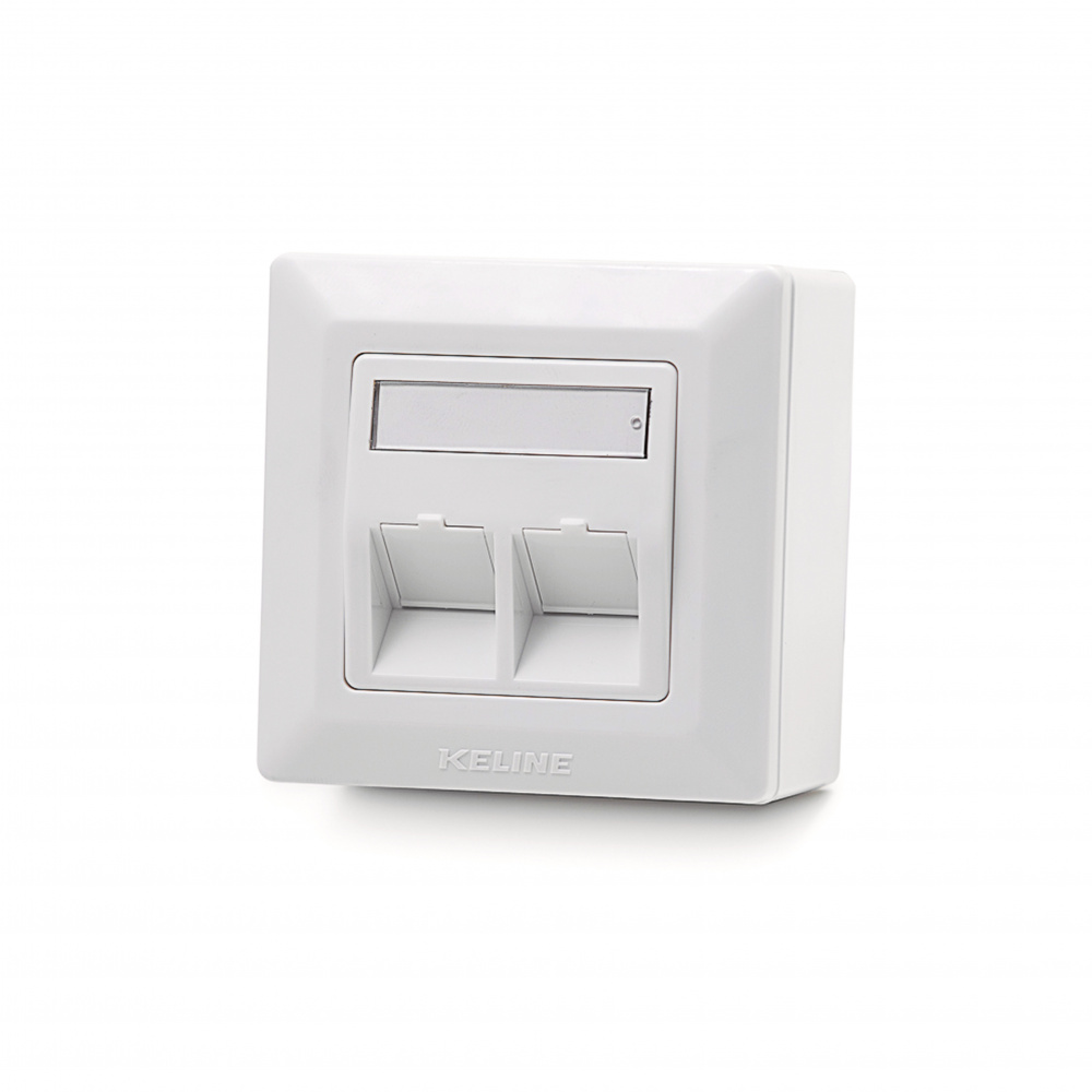 Zásuvka Modulo50, Category 6A, 2xRJ45/s, povrchová, osadená