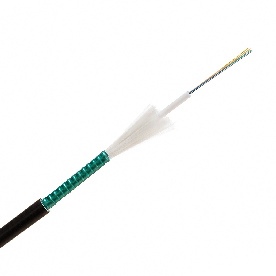 12-vláknový univerzálny kábel CLT s pancierom, Euroclass Eca, OS2 9/125 μm (ITU-T G.652.D)