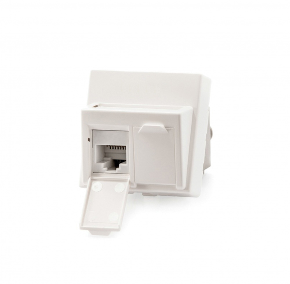 Zásuvka Modulo45, Category 6, 2xRJ45/u, podlahová / do žľabu, osadená