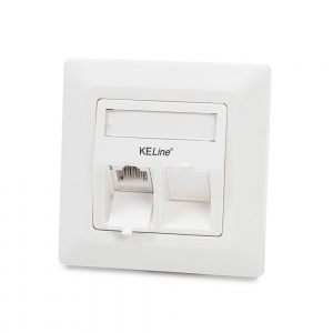 Antibakteriálna zásuvka Modulo50, Category 6, 2xRJ45/u, podpovrchová, osadená s&nbsp;KEJ-C6-U-TL