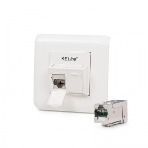 Zásuvka Modulo45, Category 6A, 2xRJ45/s, podpovrchová, osadená s KEJ-C6A-S-HD